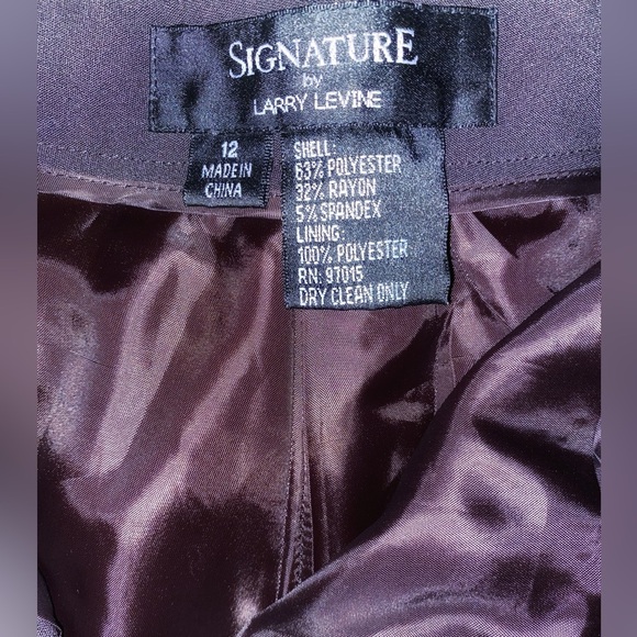 Signature by Larry Levine Ladies Wide Leg Dress Pants for in Dark BRN Size 12 - Picture 4 of 4